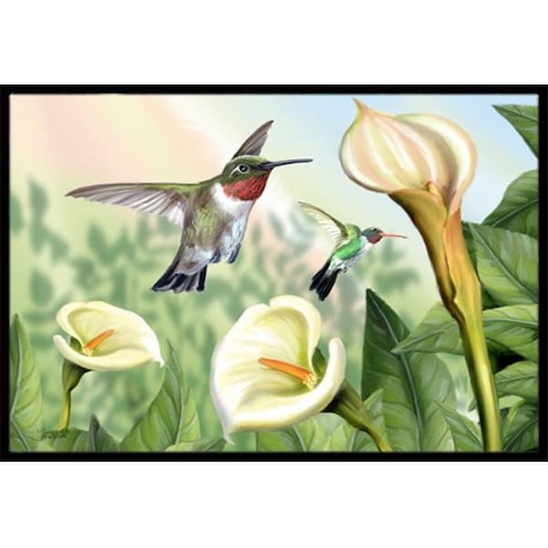 Carolines Treasures PTW2058JMAT Lily And The Hummingbirds Indoor & Outdoor Mat, 24 x 36 in. PTW2058JMAT - main